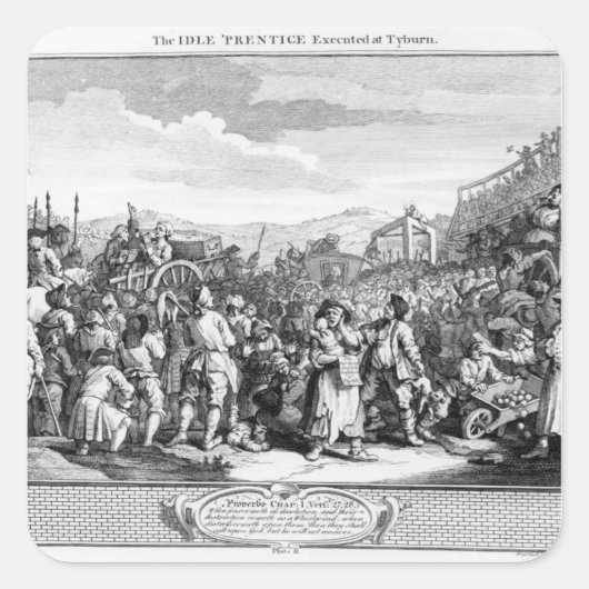 De onbelaste 'Prentice' uitgevoerd in Tyburn Vierkante Sticker (Voorkant)
