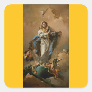 De Onbevlekte Ontvangenis door Giovanni Tiepolo Vierkante Sticker