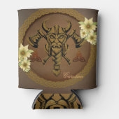 De onbevreesde viking met helm met hoorns. blikjeskoeler (Voorkant)