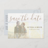 De Onderdrukte Foto van de Witte Driehoeken bewaar Save The Date (Voorkant / Achterkant)