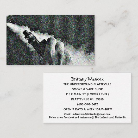 De ondergrondse business vaping visitekaartje (Voorkant / Achterkant)