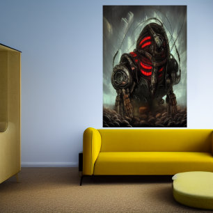 De ondergrondse mijnwerker AI Art Poster