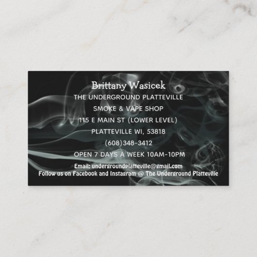 De ondergrondse Visitekaartjes bakstenen damp (Achterkant)