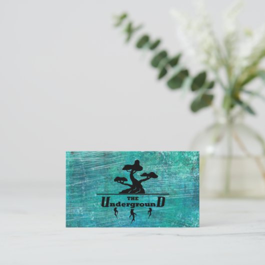 De ondergrondse Visitekaartjes zijn turquoise (Staand voorkant)