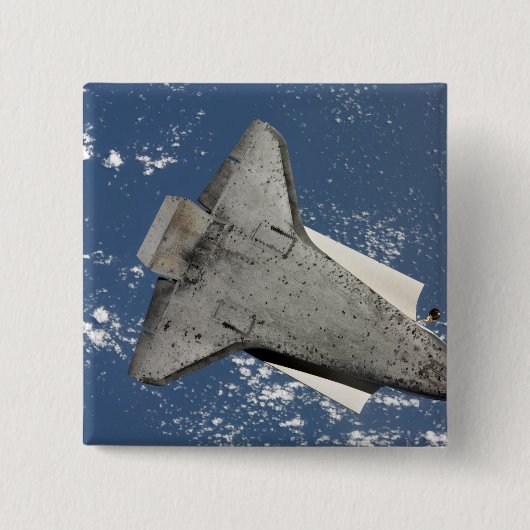 De onderkant van ruimteshuttle Discovery 2 Vierkante Button 5,1 Cm (Voorkant)