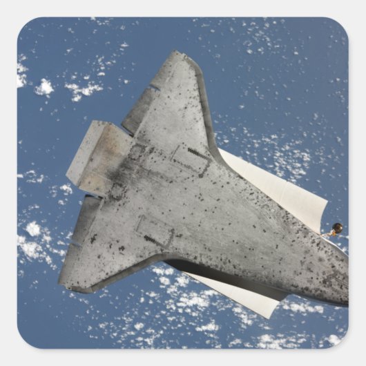 De onderkant van ruimteshuttle Discovery 2 Vierkante Sticker (Voorkant)