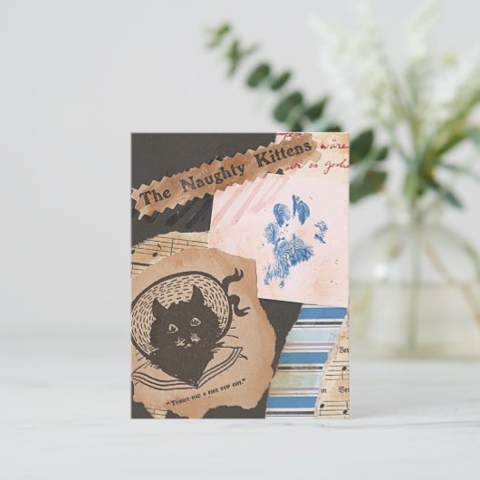 De ondeugende Kittens Collage Briefkaart (Staand voorkant)
