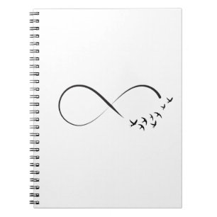 De oneindigheid slikt symbool notitieboek