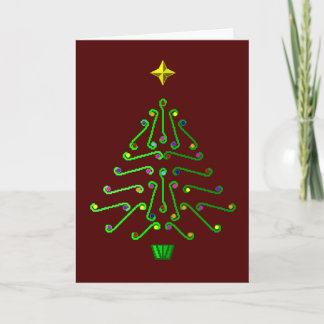 De ongebruikelijke moderne Kerstboom van de Feestdagen Kaart