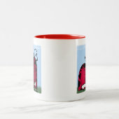 De ongeëvenaarde illusie van de Liefde Ladybug Tweekleurige Koffiemok (Center)