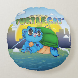 De ongelofelijke Turtlecat boven de stad en het wa Rond Kussen