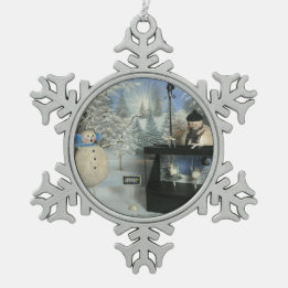 De ongelooflijke beeldhouwer tin sneeuwvlok ornament