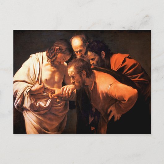 De ongelovigheid van Sint Thomas door Caravaggio Briefkaart (Voorkant)