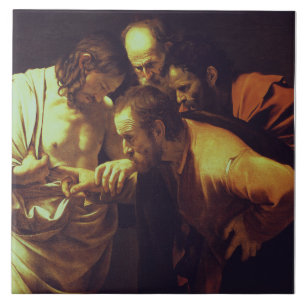 De ongelovigheid van Thomas door Caravaggio Tegeltje