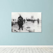 De ontdekking van Amerika door Leif Eriksson Canvas Afdruk (Insitu (Houten vloer))