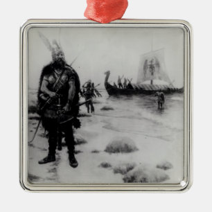 De ontdekking van Amerika door Leif Eriksson Metalen Ornament