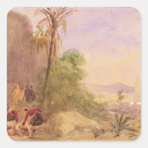 De ontdekking van Tipu's lichaam bij de waterpas b Vierkante Sticker