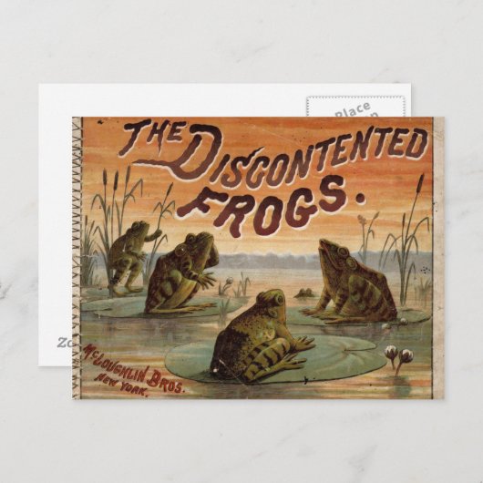 De ontevreden kikkers 1895 briefkaart (Voorkant / Achterkant)