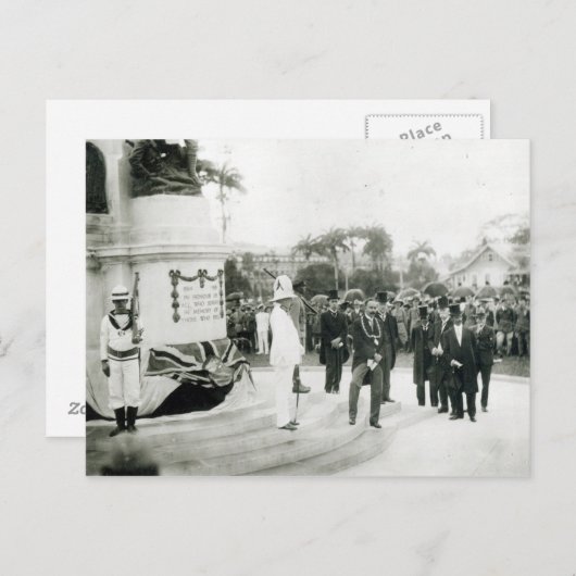 De onthulling van de herdenking van de oorlog briefkaart (Voorkant / Achterkant)