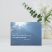 De onthullingen 22:7 en ik denk dat ik snel... briefkaart (Staand voorkant)