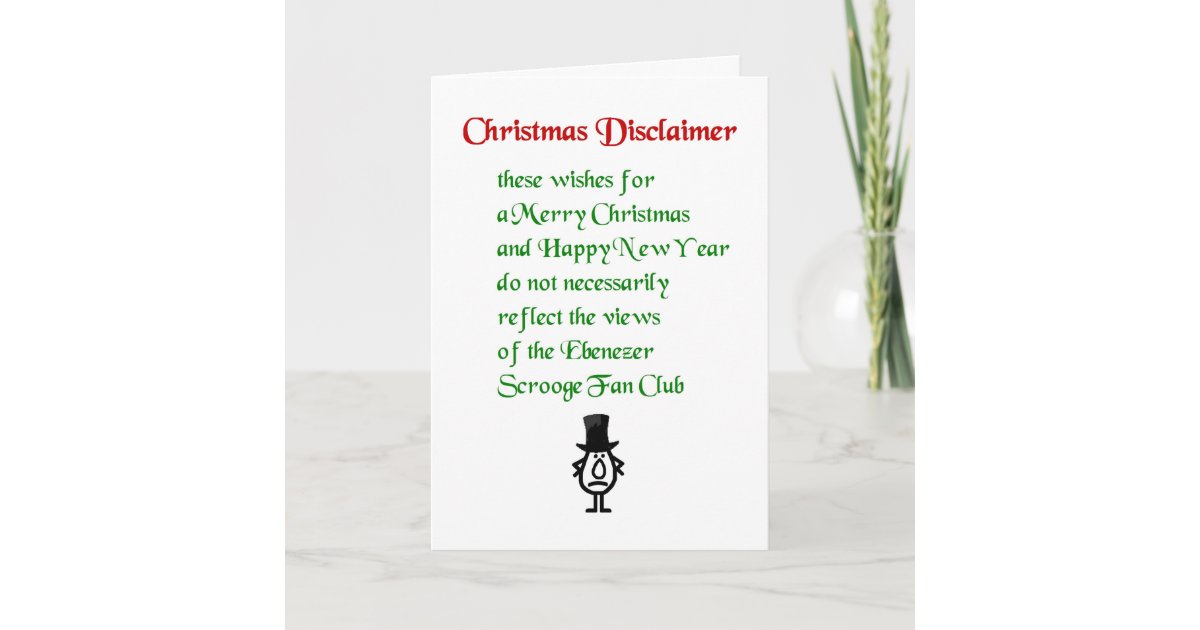 De Ontkenning Van Kerstmis Een Grappig Gedicht Feestdagen Kaart Zazzle Be