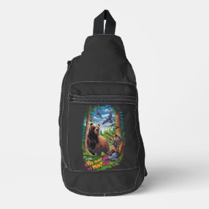 De Ontmoeting beer jacht humoristisch Sling Bag