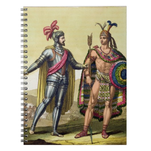 De ontmoeting tussen Hernando Cortes (1485-1547) Notitieboek (Voorkant)