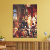 De ontvangst van Christoffel Columbus Canvas Afdruk (Insitu (Woonkamer))
