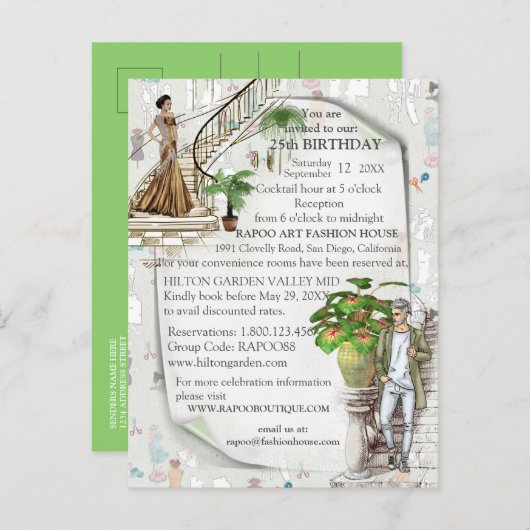 De ontwerper van de Mode Aankondigingskaart (Voorkant / Achterkant)