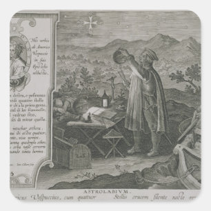 De ontwikkeling van de Astrolabe van de Mariner Vierkante Sticker