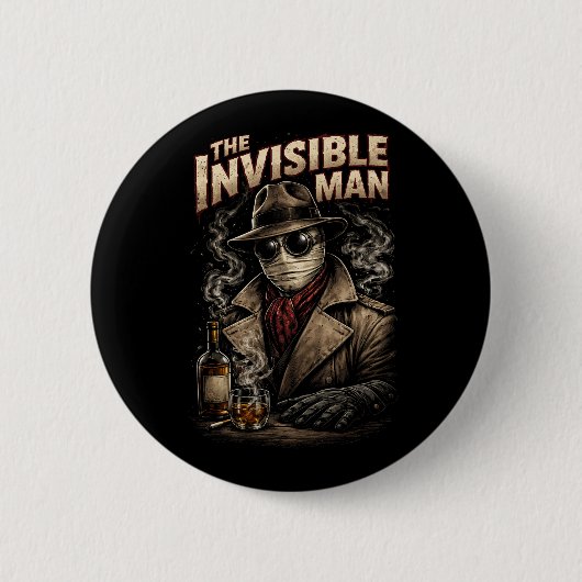 De onzichtbare man ronde button 5,7 cm (Voorkant)