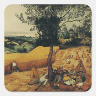 De Oogst by Pieter Bruegel de Oude Vierkante Sticker