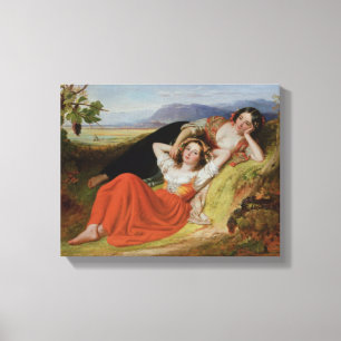 De oogsten van de druiven canvas afdruk