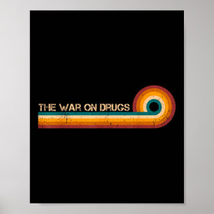 De oorlog tegen drugs retro strepen musicus Vintag Poster