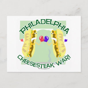 De Oorlog van Cheesteak van Philly Briefkaart