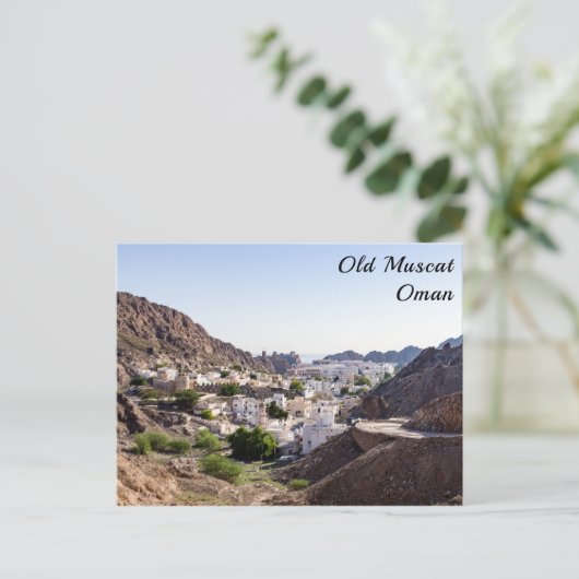 De oorspronkelijke historische Muscat-stad Muscat  Briefkaart (Staand voorkant)