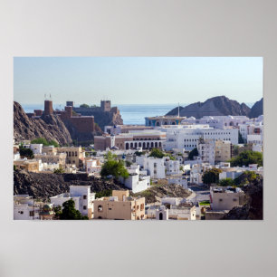 De oorspronkelijke historische Muscat-stad Muscat  Poster