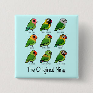 De oorspronkelijke negen vierkante button 5,1 cm