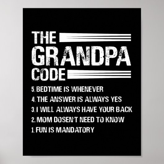 De opa codeert grappige grootvader poster (Voorkant)