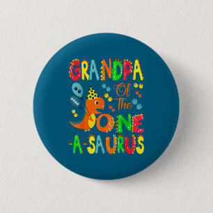De opa Saurus 1e verjaardag dinosaurus Ronde Button 5,7 Cm