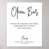 De Open Bar van het huwelijk Moderne Calligrafie G Poster (Voorkant)