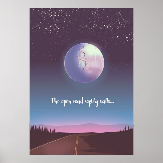 De open weg roept zachtjes poster (Voorkant)