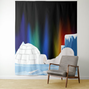 De opening is smal en koud wandkleed