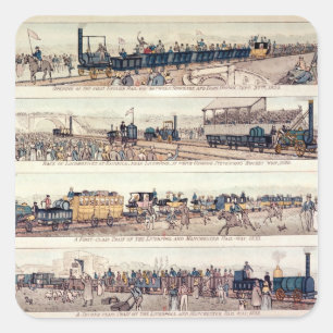 De opening van Stockton en Darlington Vierkante Sticker