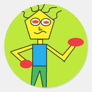 De opgewonden kerel ronde sticker