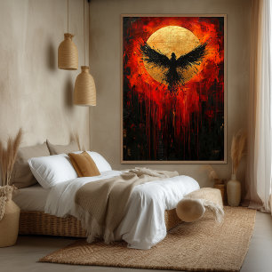 De opkomst van de Phoenix Contemporary Expressioni Canvas Afdruk