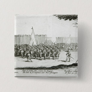 De opkomst van een leger vierkante button 5,1 cm