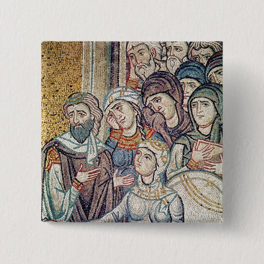 De opkomst van Jairus's dochter Vierkante Button 5,1 Cm (Voorkant)