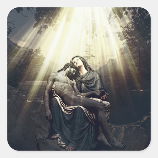 De opleving van Jezus Christus Vierkante Sticker (Voorkant)