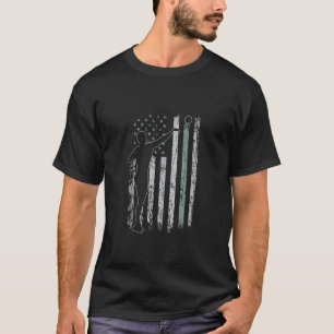 De opname Zet USA Flag Retro Shot Put Mannen Shot T-shirt